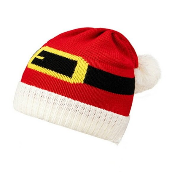 Christmas Santa Beanie Ribbed Winter Hat Multicolor - Picture 5 of 5